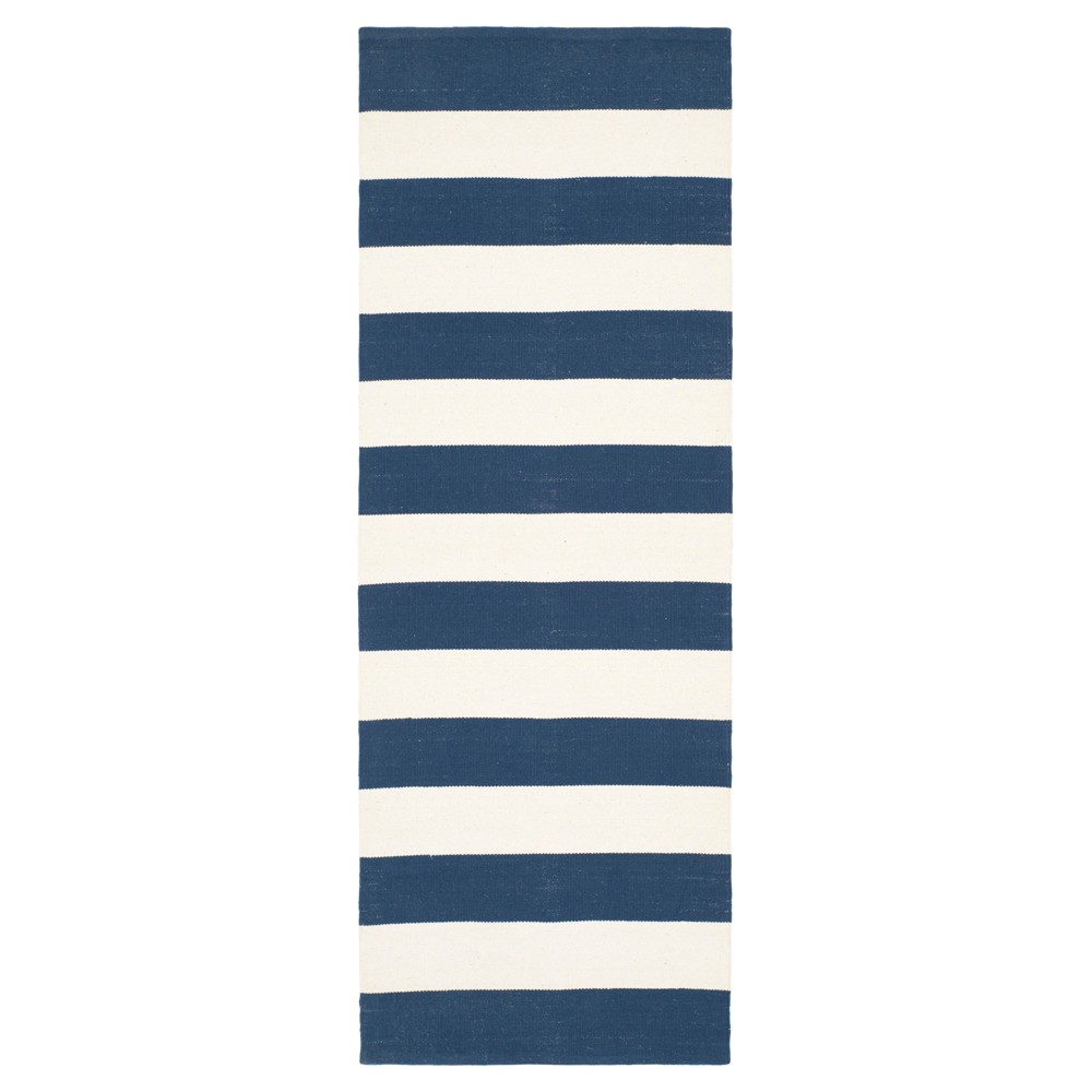 2'3inx7' Runner Mati Flatweave Navy/Ivory - Safavieh