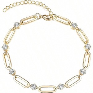 Paperclip Bracelet for Women, Chain Couple Jewelry Gift for Girls - 1 of 4