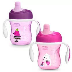 Chicco First Spout Trainer Portable Drinkware Sippy Cup - Pink - 2pk/7oz Each