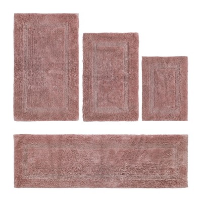Lux Premium 100% Cotton Tufted Solid Reversible 4 Piece Bath Rug Set – Ultra-Soft, Water-Absorbent, Durable, Machine Washable Bathroom Rug