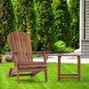 Syemin Wooden Folding Adirondack Chairs Set of 2 Casual Patio Chairs with Wood Grain for Patio, Yard, Garden, Brown, 31"*28"*36" - 3 of 4