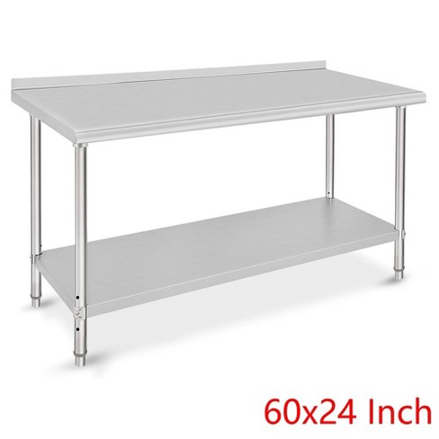 Food Prep Stainless Steel Table 60x24 Inch Commercial Workstation With ...