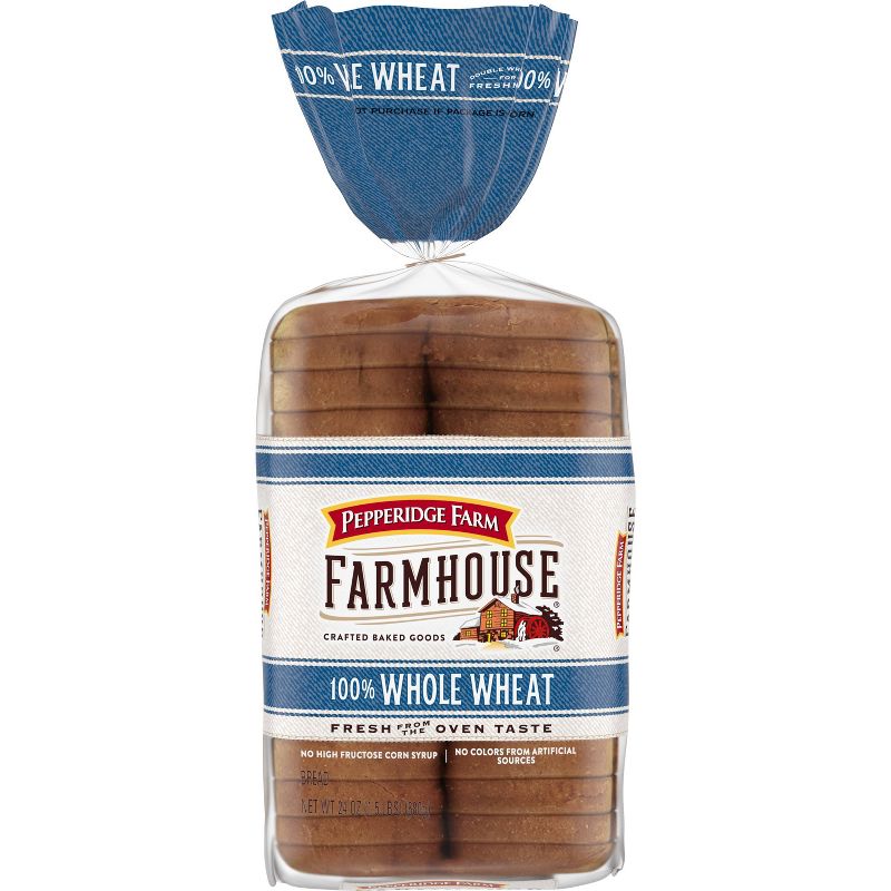 Pepperidge Farm Farmhouse 100% Whole Wheat Bread - 24oz, 1 of 8