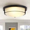 Dewdrop Modern  Flush Mount Ceiling Light, Round Drum Fixture with Frosted Glass Shade for Bedroom Hallway Living Room - 2 of 4
