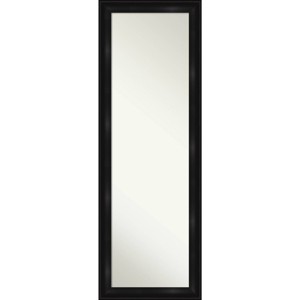18" x 52" Non-Beveled Grand Black Narrow Full Length on The Door Mirror - Amanti Art: Includes Mounting Hardware, Polystyrene Frame - 1 of 4