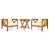 Christopher Knight Home Cedric Transitional 3 Piece Patio Acacia Wood Club Chairs with Foldable Accent Table - 2 of 4