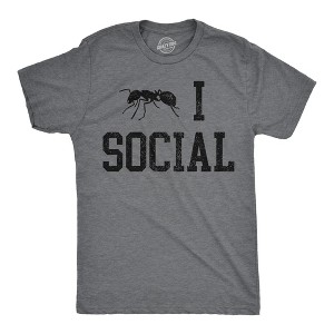 Mens Funny T Shirts Ant I Social Sarcastic Introverted Graphic Novelty Tee For Men - Crazy Dog Men's T Shirt - 1 of 4