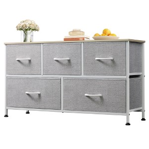 Fabric Dresser for Bedroom, Wide 5-Drawer Chest of Drawers with Storage Organizer Unit - 1 of 4