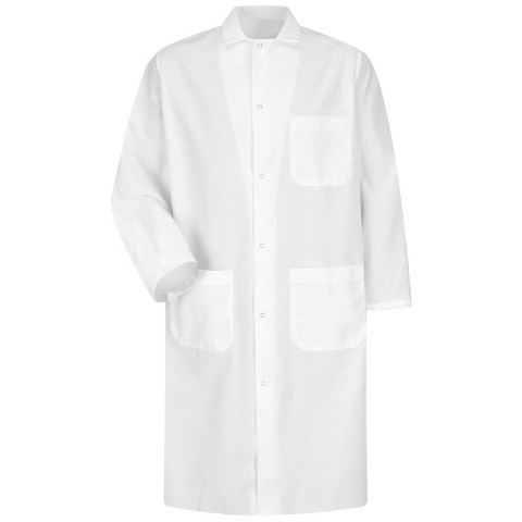 Red Kap Gripper-Front Spun Polyester Butcher Coat With Interior Pocket, White - S