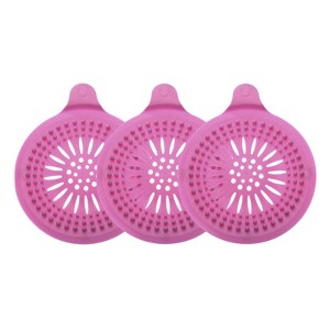 Unique Bargains Silicone Flexible Washable with Suction Cups Tub Drain Stopper 3 Pcs - 1 of 3