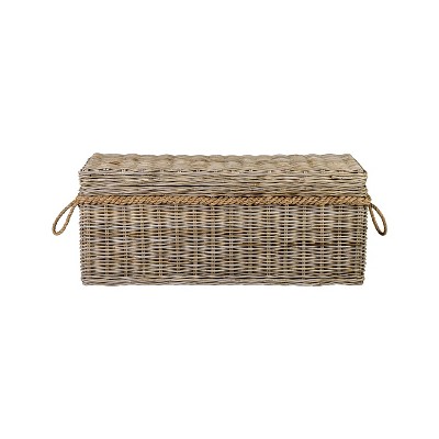 Zinnia Rattan Storage Bench Gray - East at Main