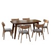 Christopher Knight Home Shari 7 Pieces Mid-century Modern Rubberwood Upholstered Dining Set - 2 of 4