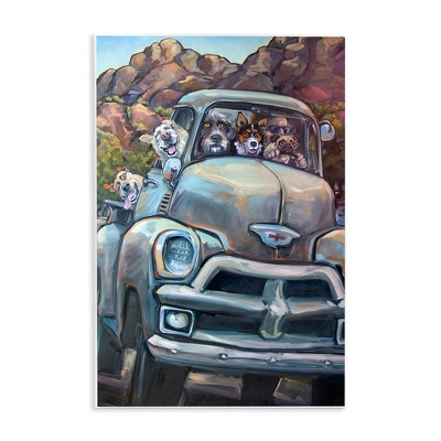 Stupell Industries Dogs in Vintage Pickup Wall Plaque Art