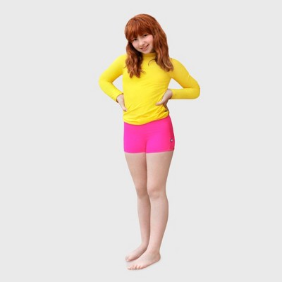 City Threads Girls UPF 50+ Quick-Dry Swim Boy Shorts - USA-Made