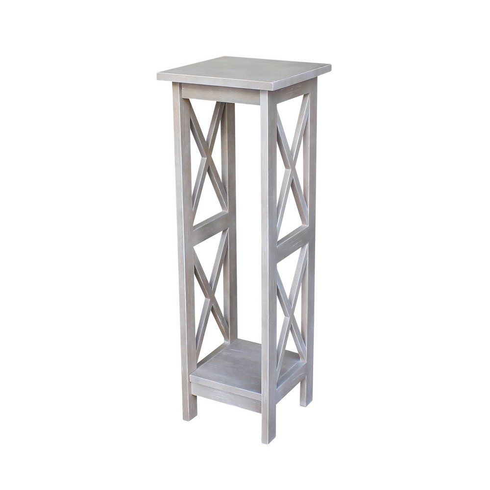 Photos - Plant Stand Solid Wood 36 " X Sided  Washed Gray Taupe - International Conc