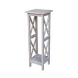 Solid Wood X - Sided Plant Stand Weathered Gray - International Concepts