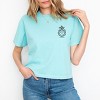 S.W.Smiley Plant Dreams Grow Joy Outline - Women's Boxy Crop Top Graphic T-Shirt - 2 of 4