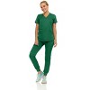 MediChic Scrubs for Women's V-Neck Scrub Set with Six Pocket Ribbed Cargo Jogger Pants with 4-Way Stretch - 3 of 4