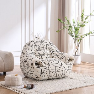 FERPIT Lazy Sofa Chair Upholstery with High-Density Foam, Plush Bean Bag Chair with Armrests for Living Room, Bedroom - 1 of 4