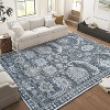 Washable rea Rug, Vintage Indoor Rug for Bedroom Living Room or Dining Room, Non-Slip Throw Rug Foldable Carpet for Entry Office Playroom - 2 of 4