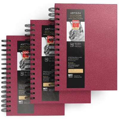 Arteza Sketch Book 2-Pack, 9x12 Inches, 200 Sheets Total, 100 Sheets Each  Drawing Pad, 68 lb 100 GSM, Hardcover Drawing Book, Spiral-Bound Sketch  Pads