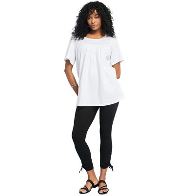 Roaman's Women's Plus Size Shirred Ultimate Tee