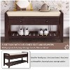 Shoe Rack Bench for Entryway, Wooden Shoe Bench with Cushion Seating and 2 Storage Drawers - 4 of 4