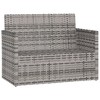 vidaXL Patio Bench with Cushions Gray 41.3 in. Poly Rattan - 3 of 4