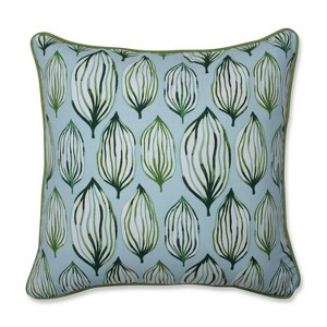 Tropical Leaf Verte Square Throw Pillow - Pillow Perfect, Beige Green