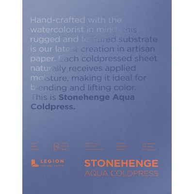 Stonehenge Aqua Block Coldpress Pad 10"X14" 15 Sheets/Pkg-White 140lb