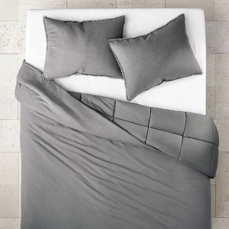 Heavyweight Linen Blend Comforter & Sham Set - Casaluna™, 4 of 17