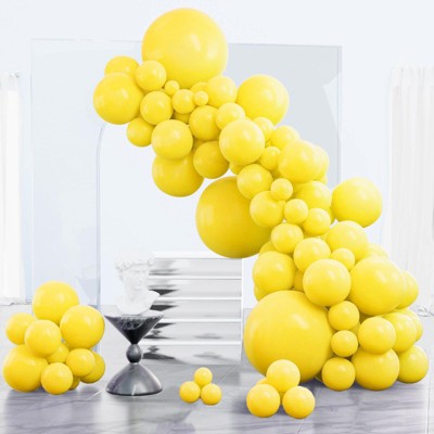 PartyWoo Balloons Yellow Balloon Arch Kit 18 12 10 5 Inch 123 pcs