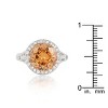 Slickblue Champagne Cocktail Ring for Women – Rhodium-Plated with Round Cubic Zirconia Halo, Size Options 5-10 - 3 of 4