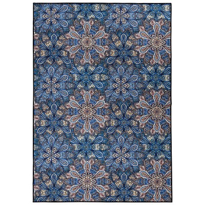Modern Bohemian Floral Abstract Indoor/ Outdoor Area Rug by Blue Nile Mills