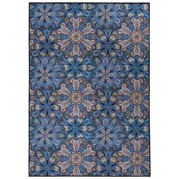 Floral Bohemian Non-Slip Washable Indoor/ Outdoor Area Rug by Blue Nile Mills