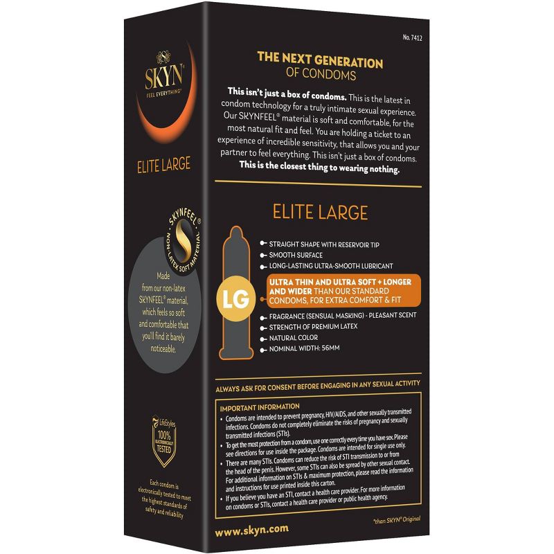 SKYN Elite Large Non-Latex Lubricated Condoms - 12ct, 4 of 10