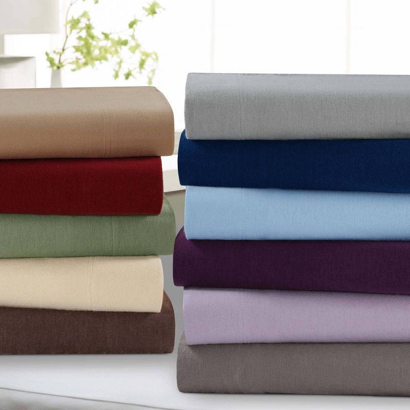 Heavyweight Flannel Solid Flat Sheet - Tribeca Living, 3 of 4