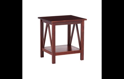 Rustic Driftwood Square Wood End Table with Spacious Shelf