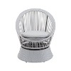 CAVINAS Set of 2 Outdoor Round Rattan Patio Swivel Chairs with Iron Frame & Cushions,Comfy Accent Chair for Garden,Backyard,Balcony,Silver - 4 of 4