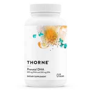 THORNE - Prenatal DHA - 650 mg DHA and 200 mg of EPA - Supports Baby’s Brain and Nervous System Development from Pregnancy to Nursing* - 60 Capsules - 1 of 4