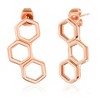 ELYA Women's Geometric Rose Gold Plated Steel Stud Earrings - 3 of 3
