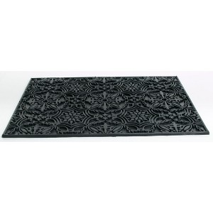 HomeRoots 16" X 24" Black Rubber Outdoor Door Mat - 1 of 4
