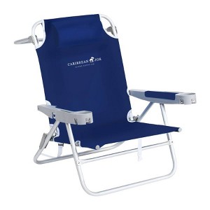 Caribbean Joe Oversize Deluxe Backpack Outdoor Portable Beach Chair - Navy Blue - 1 of 2