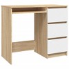 vidaXL Desk White and Sonoma Oak 35.4"x17.7"x29.9" Engineered Wood - 2 of 4