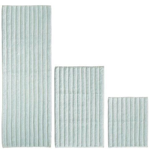 mDesign Bathroom 3 Piece Rug Set, Cotton, Water Absorbent Bath