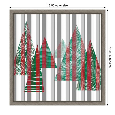 Festive Red and Green Christmas Tree Canvas Wall Art