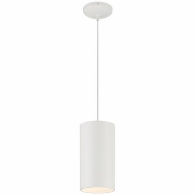 Pilson XL Matte Black and White Glass Drum Pendant Light