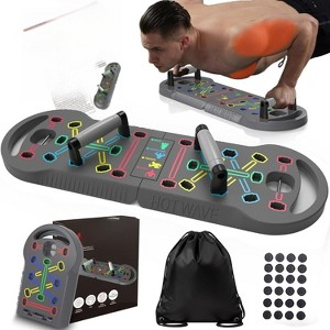 Portable Push Up Board Set, Home Workout Equipment with Resistance Bands & Ab Roller Wheel for Fitness - 1 of 4