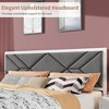 Upholstered Bed Frame,Wooden Bed Frame with Fabric Upholstered Headboard,No Box Spring Needed,Strong Wooden Slats,Easy Assembly,White - 4 of 4