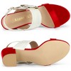 Allegra K Women's Contrast Color Slingback Block High Chunky Heel Sandals - 4 of 4